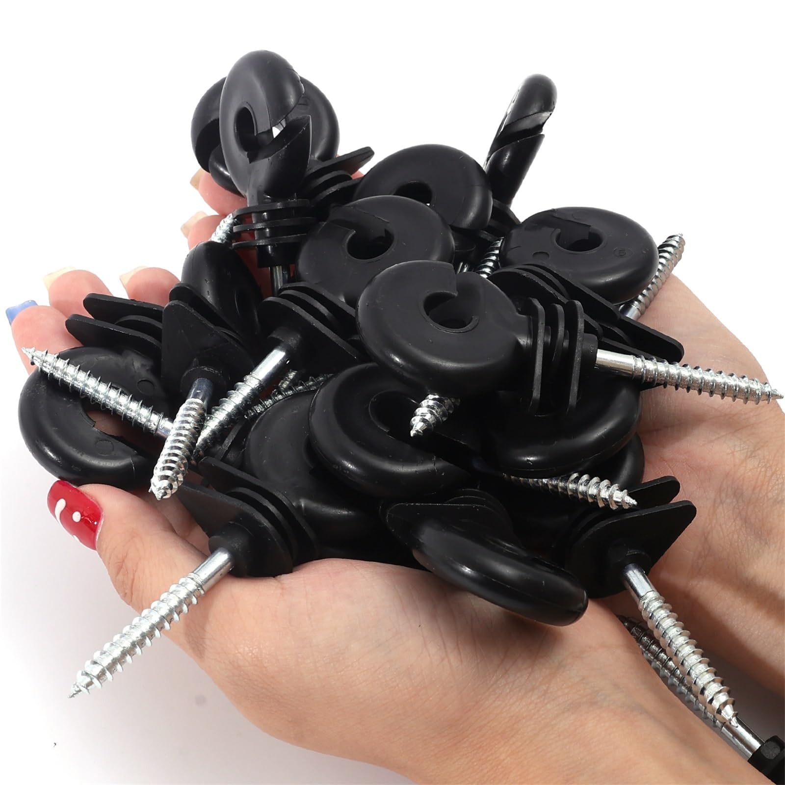 Anillo Aislador Aisladores Tornillo resistente del poste de madera los clavos penetrantes aisladores la cerca eléctrica for granja(30PCS)