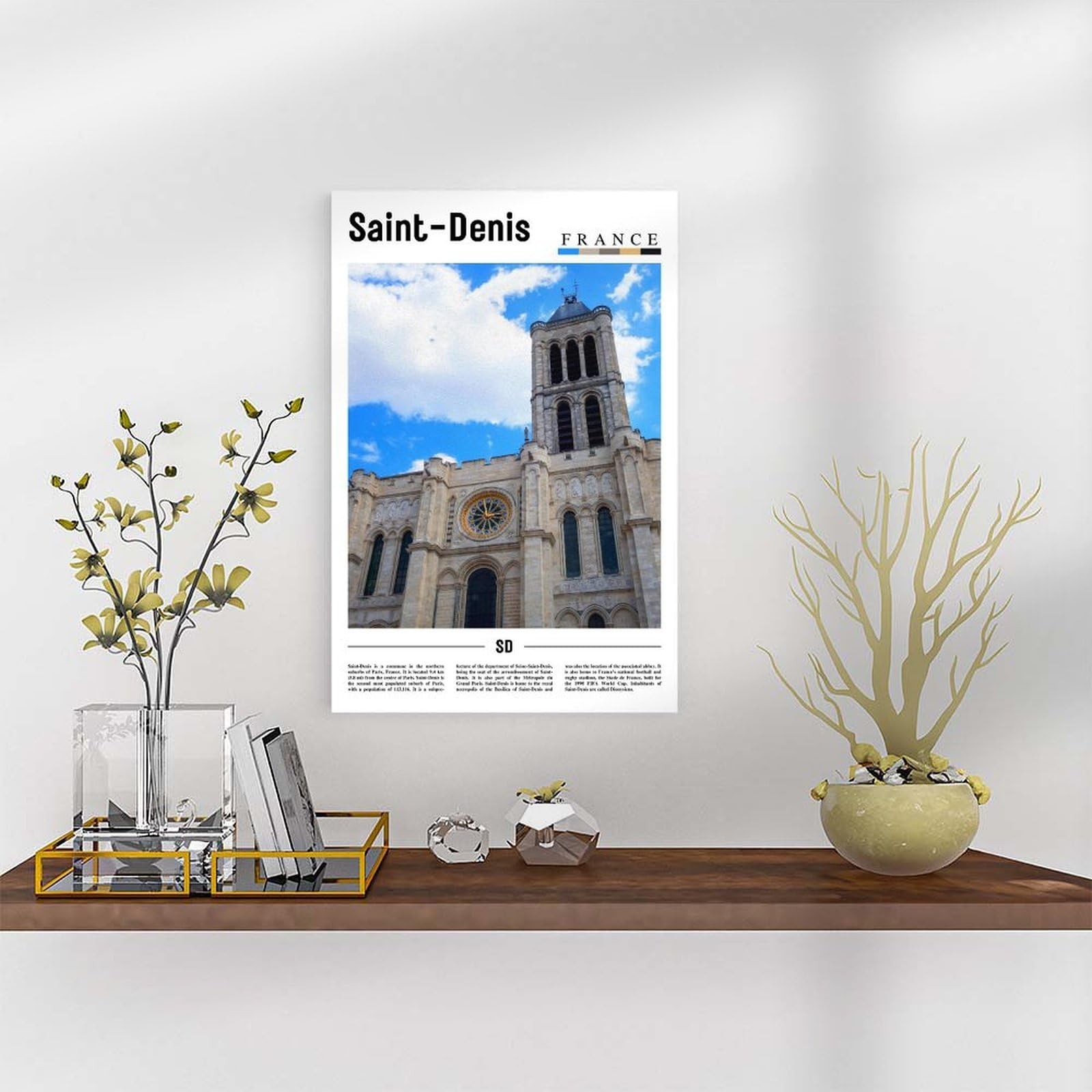 F I N U C B Saint-Denis Reunion Francja podróż dekoracja ścienna dookoła świata podróż sztuka ścienna modne miasto sztuka ścienna wydruki retro estetyczne przeznaczenie bez ramy 50 x 76 cm