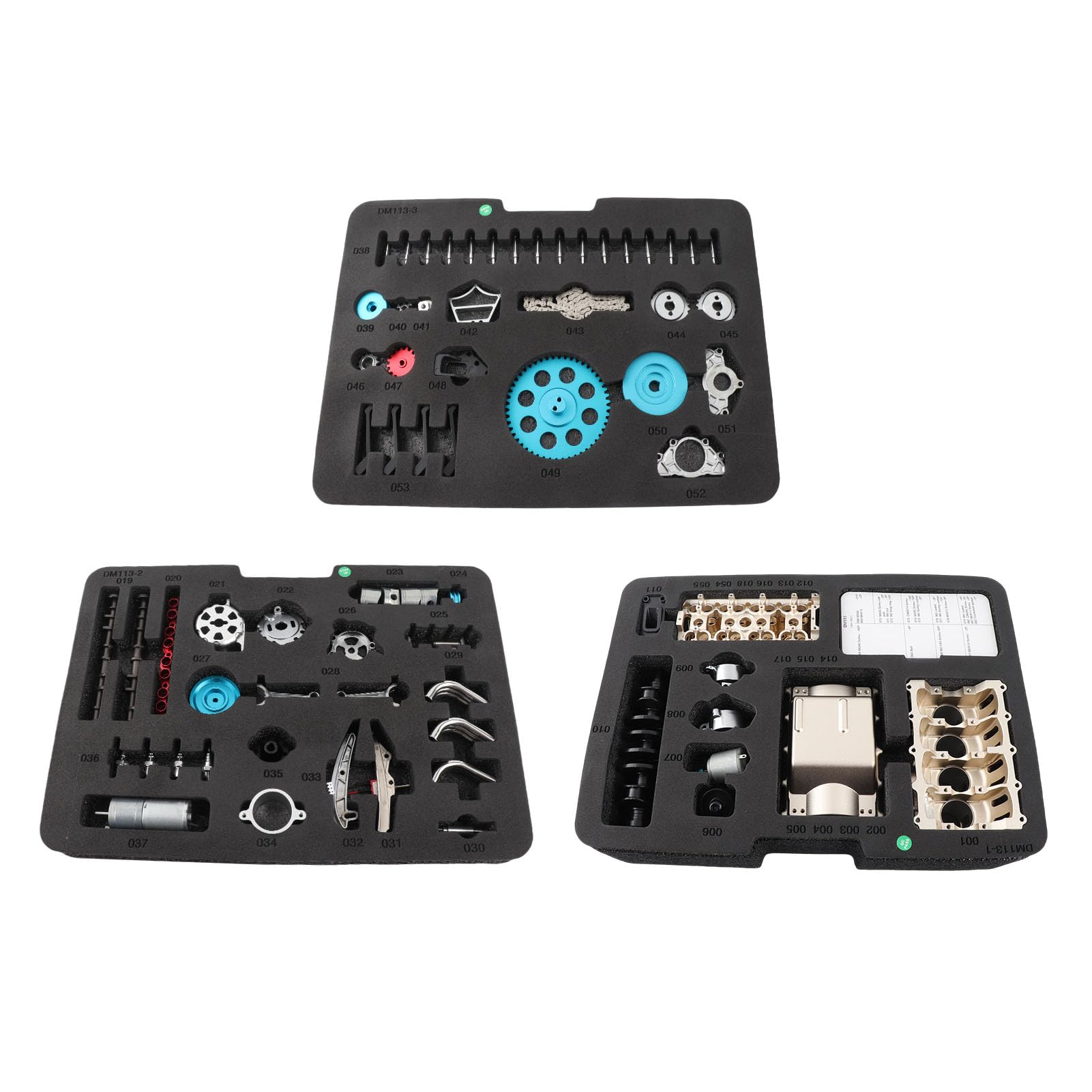 Changor Kit Motore a 4 Cilindri Modello Assemblato Fai-da-te Interamente in Metallo per Giocattoli Meccanici per Auto Lega di Alluminio 158,5 X 182 X 117 Mm