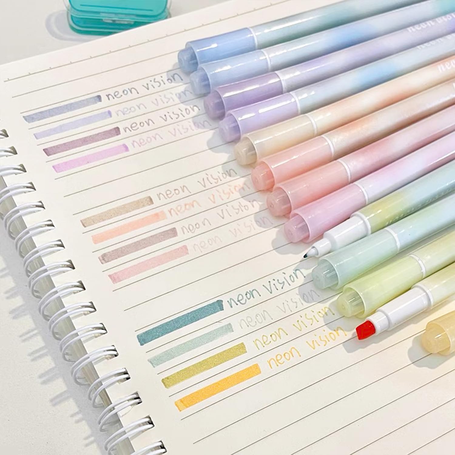 YOSKAEDI Highlighter Pastel Set, 12 Pieces Bible Marker Pens Luminous Pen, No Bleed, Highlighter Pen Pastel Marker, Very Suitable for School Supplies for Learning and Working (Pack of 6) - Image 2