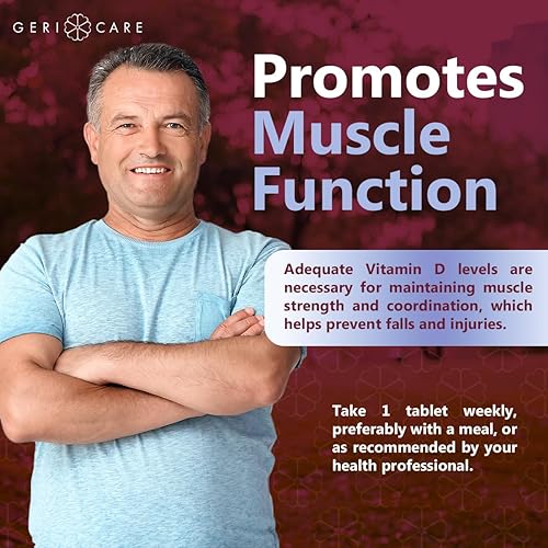 Miniatura 5 de GeriCare Vitamina D de 1,250 mcg (50,000 UI) de alta potencia, apoya la densidad ósea, la salud muscular, la función inmunológica y la absorción de