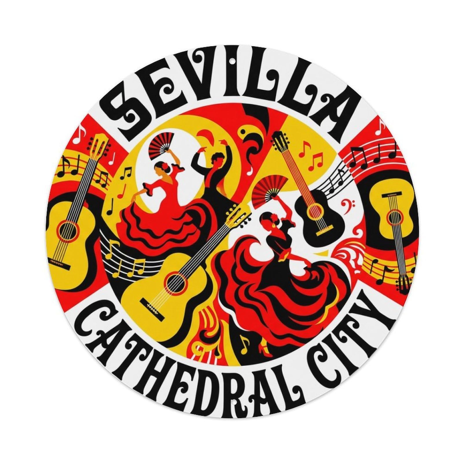Vintage Travel Seville Spain Locals Vintage Metal Tin Sign Plaque Wall Decor for Cafe, Club Bar, Office, Garden Metal Poster 8x8Inch