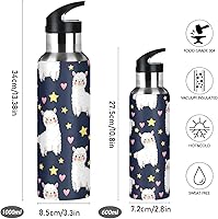 Vista 2 de Cute White Alpacas Insulated Water Bottle 20 Oz, BPA-Free Sports Water Bottle with Straw Leakproof Water Bottles