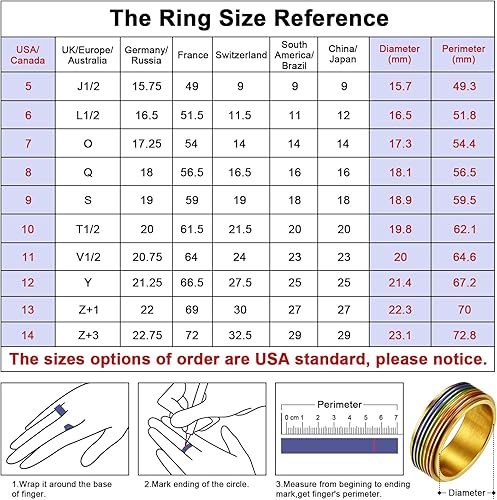 Miniatura 3 de FaithHeart LGBT - Anillos para ansiedad con diseño de arcoíris, acero inoxidableoro de 18 quilates chapado en oro de 18 quilates, joyería
