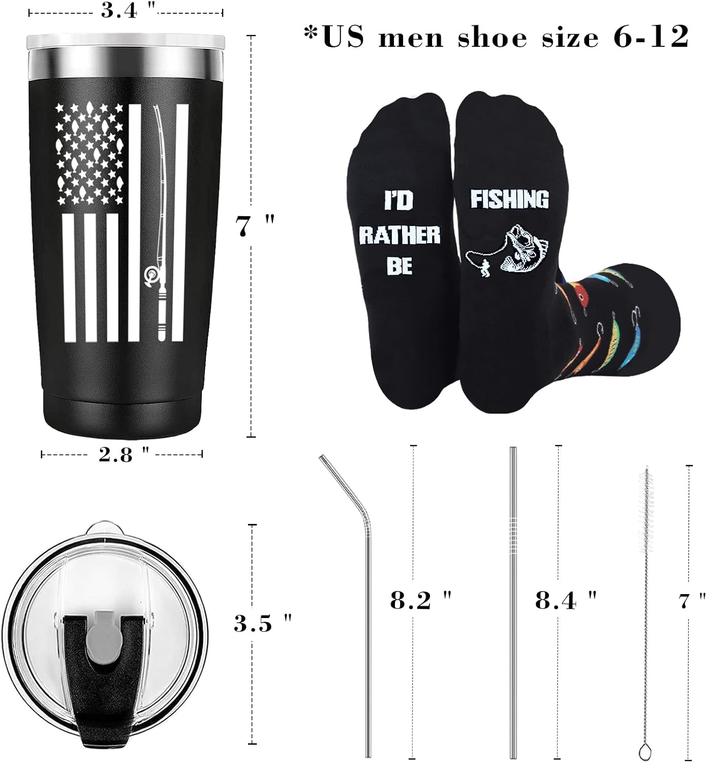 Golden Associate Fishing Gifts for Men, Novelty Fishing Socks and Tumbler 20 Oz Cup, Fisherman Fathers Gifts for Husband Dad Boys Grandpa Boyfriend Him image 5