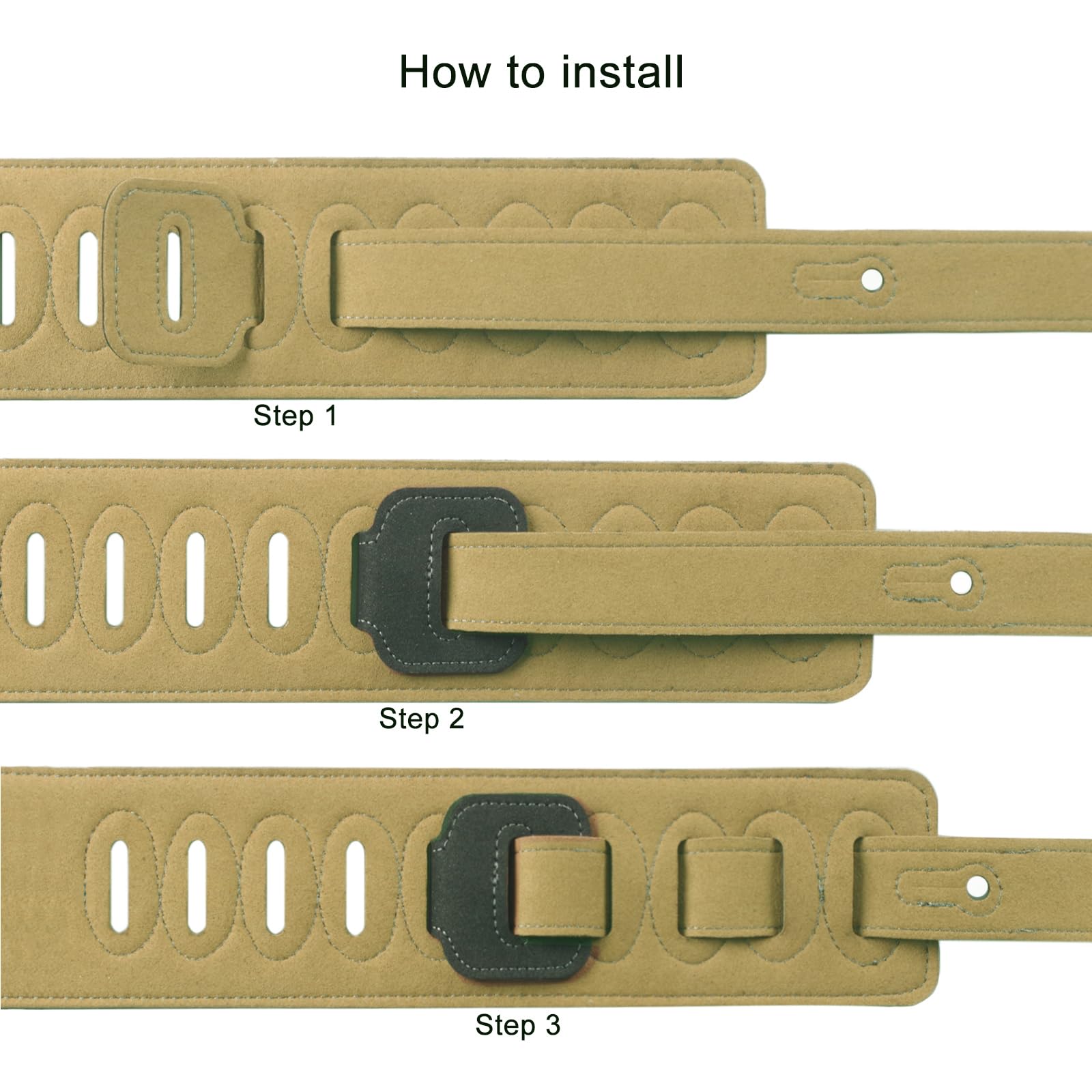 Correa de guitarra punk de microfibra con tachuelas de metal, diseño de hombro ancho, longitud ajustable para un uso cómodo, correa de microfibra para accesorios de guitarra