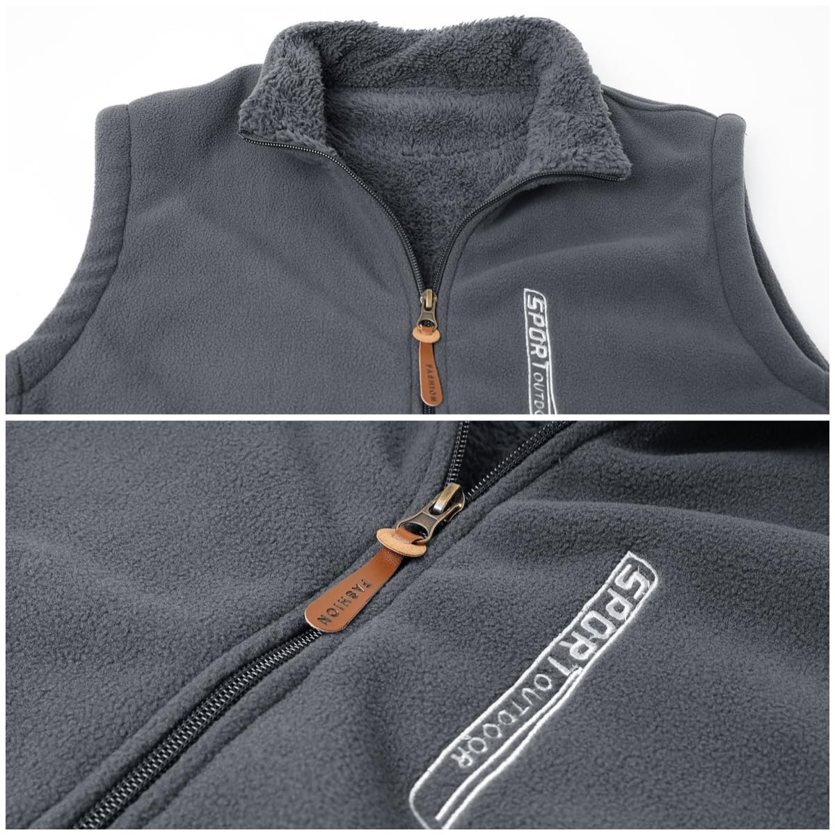 Homme Polaire Automne Hiver Veste Polaire légère Gilet Respirant Micropolaire Anti Peluche Manteau Zipée Sport Veste de Photographie D'extérieur avec Poches Zippées Veste de Randonnée