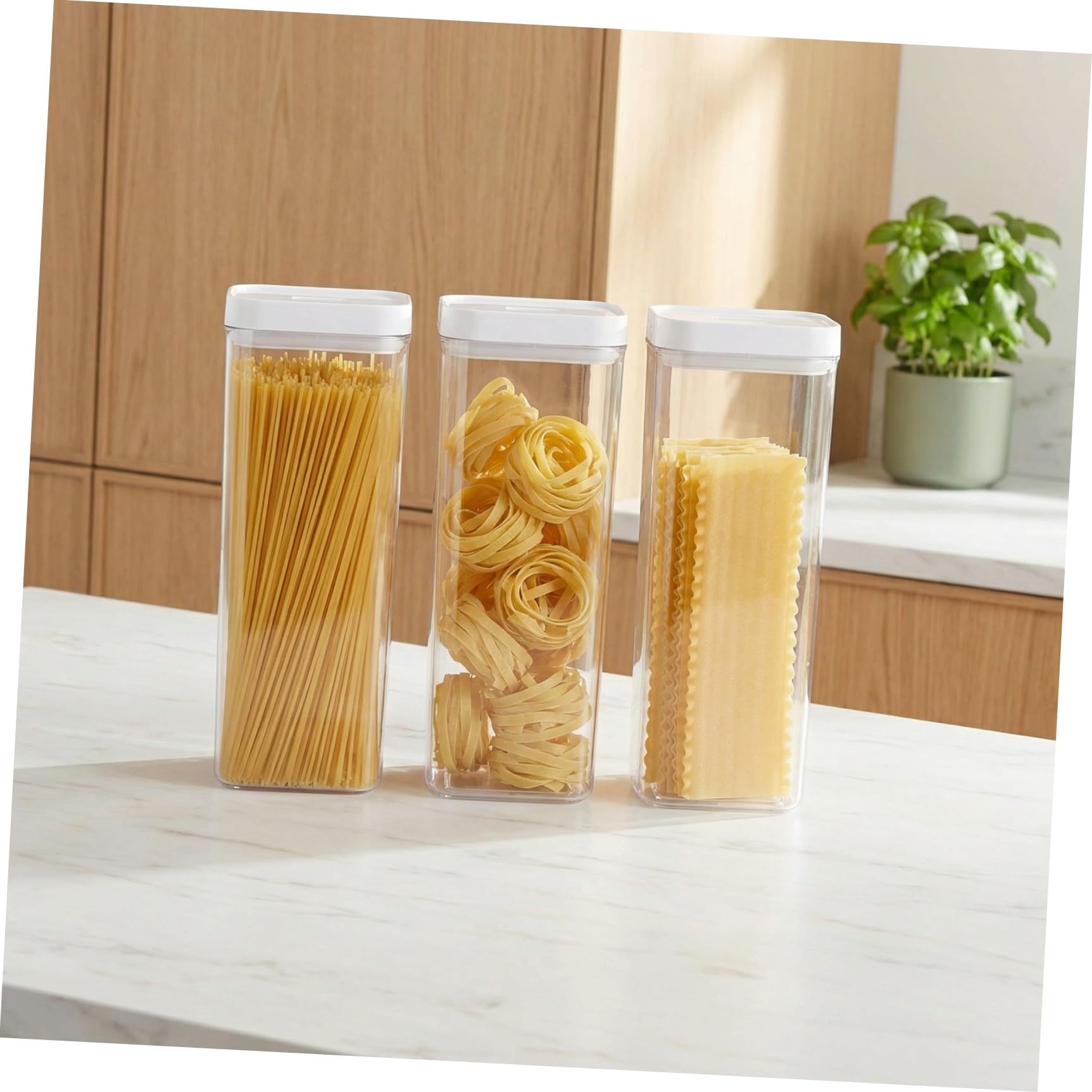 MAGICLULU 4stücke Pasta Container Luftdichter Spaghetti Aufbewahrungsbehälter Für Lebensmittel Organisation Und Frischhaltung Küche Wiederverwendbar Und Vielseitig Einsetzbar