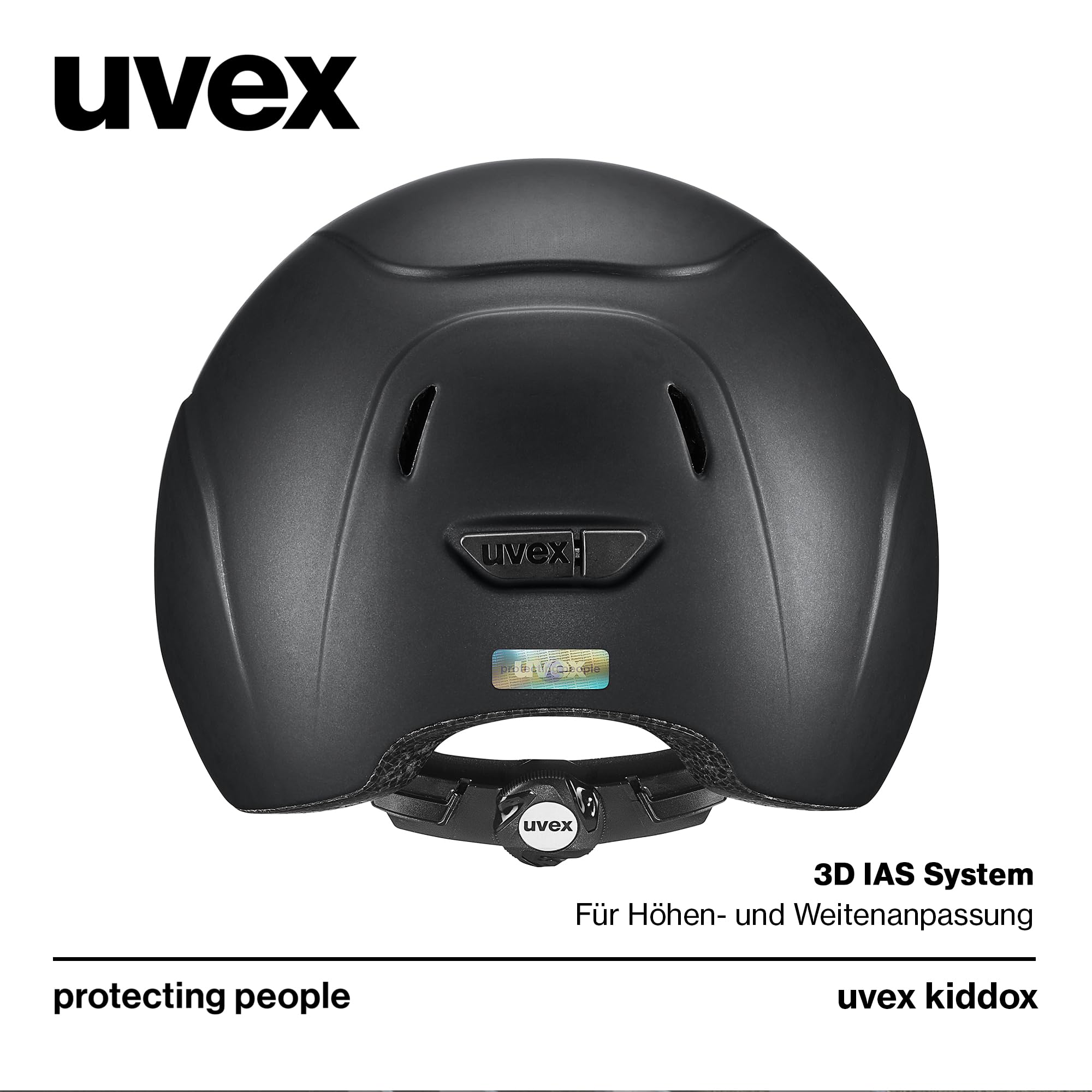 uvex kidoxx - Leichter Kinder-Reithelm - individuelle Größenanpassung - optimale Belüftung - Black mat 3XS-XS