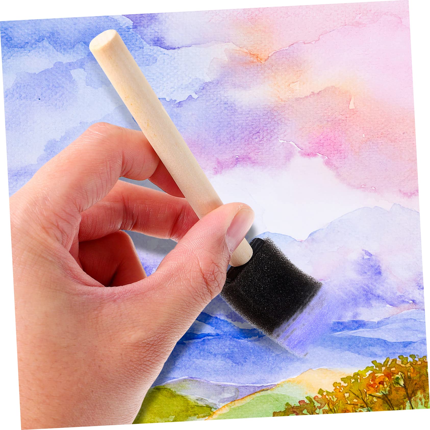 Uonlytech 2 Series Pincel De Esponja para Pintar Pintura para Redondo para Manualidades Esponjas Herramientas para Pinceles Esponjas Pinceles De Pintura para 25 Piezas*2