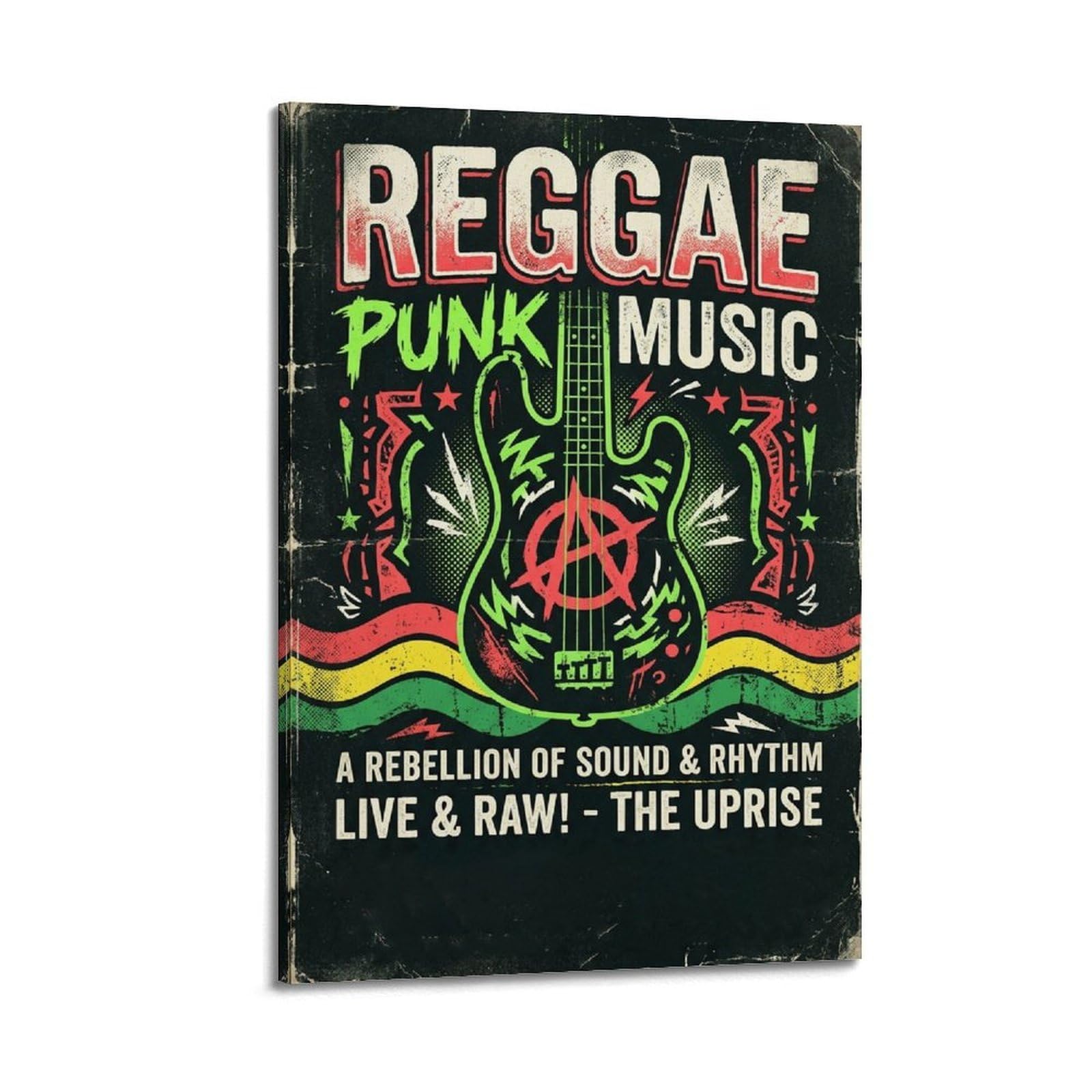 XKUGA Poster con stampa su tela retrò Punksteady Reggae Rebellion Sound Modern, decorazione artistica da parete ideale per la famiglia, la grotta degli uomini, la sala giochi, la camera da letto di