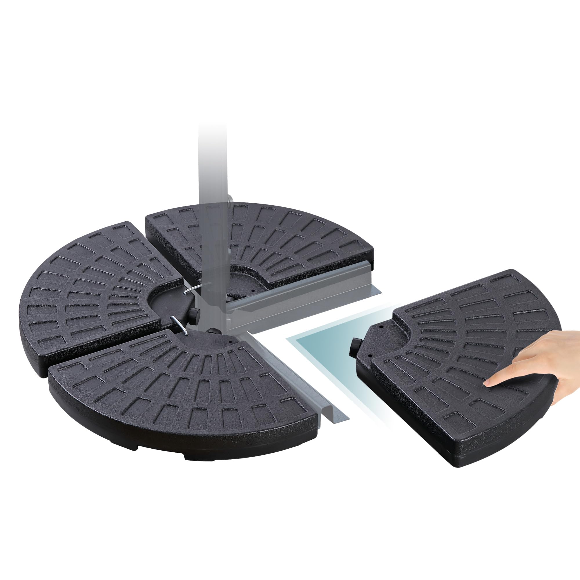 4-piece cantilever offset patio umbrella base stand w/ carry handles Amazon.com: SUPER DEAL 4 Piece Cantilever Offset Patio Umbrella Base, Heavy  Duty Outdoor Round Umbrella Stand with Easy Carry Handles Water or Sand  Filled for Garden, Backyard and Poolside Black : Patio,