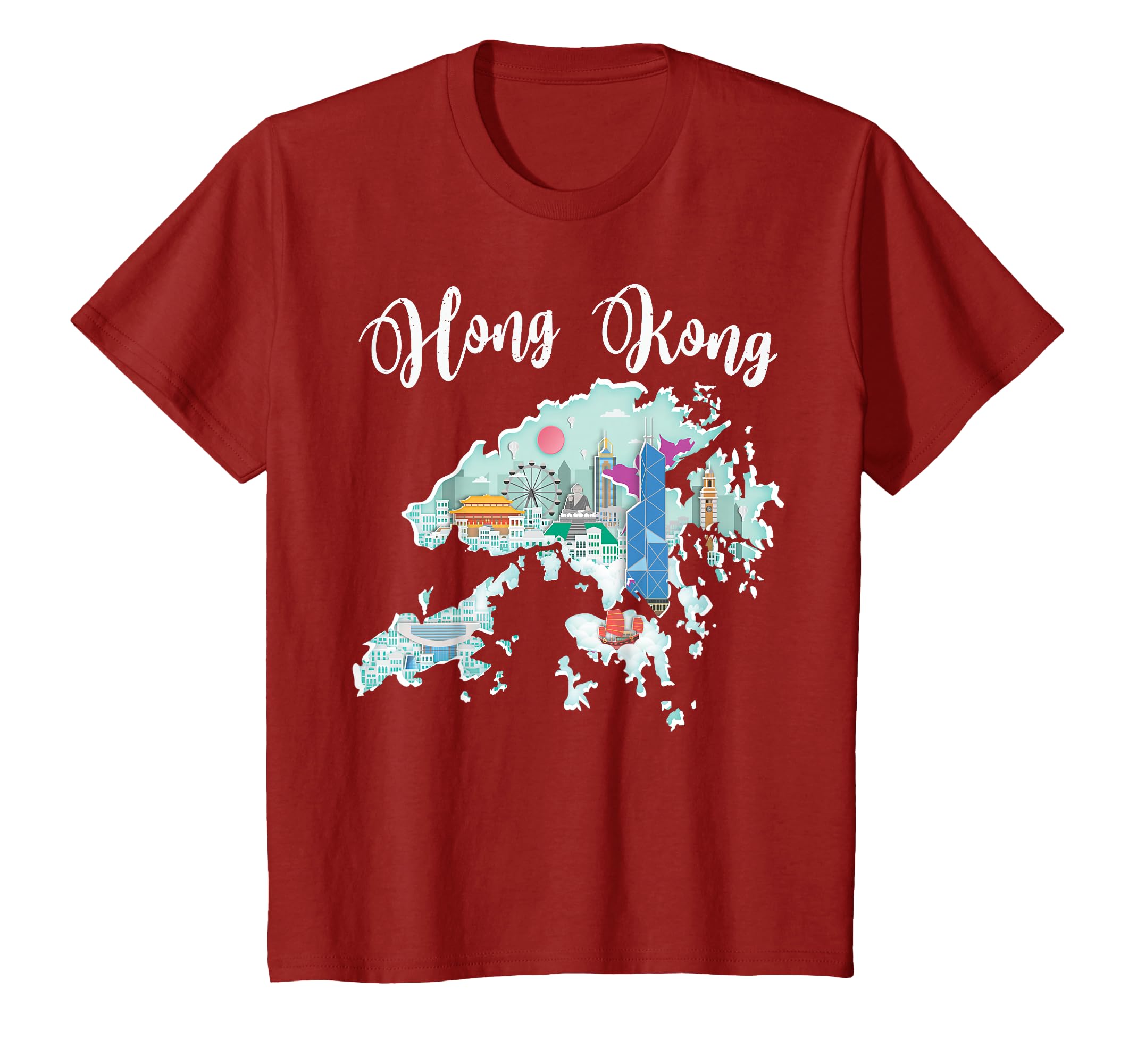 Amazon | 香港Tシャツ:HKフラッグ お土産 ギフトTシャツ Tシャツ | T