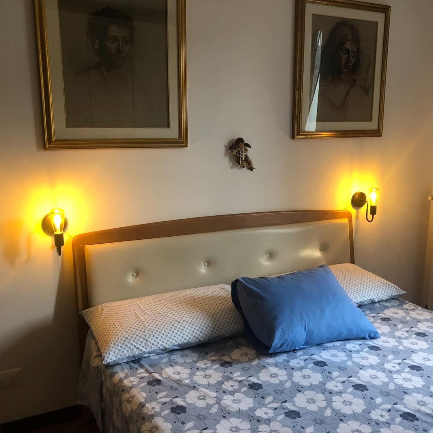 Hardwired Wall Sconce with Switch Set of Two, Small Wall Light Fixtures with Pull Chain, Black Metal Indoor Wall Lights E26 Edison Vintage for Kitchen Hallway