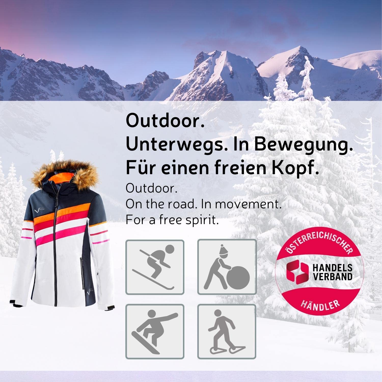 Black Crevice Damen Skijacke I Damen-Skijacke Größen I Wind- & wasserdichte Damen-Funktionsjacke I wasserdichte Reißverschlusstaschen I Ski-Jacke mit Kapuze