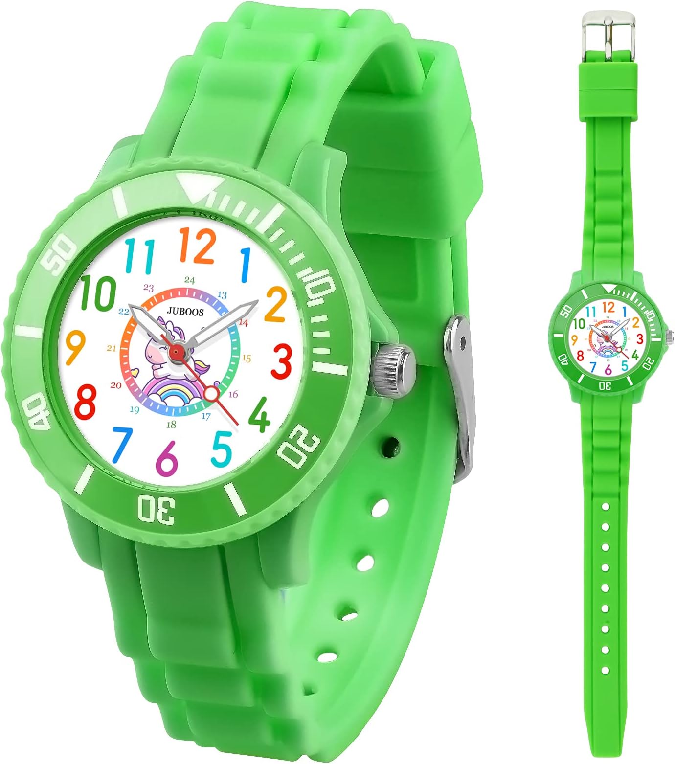 JuboosJuboos Kids Watch, Waterproof Quartz Stone Kids Analog Watch Easy Study Time and Reading Teaching Tool for Boys and Girls Aged 3-12, Back to School Gifts
