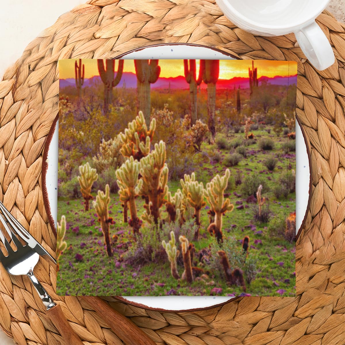 Sunset Saguaros Kaktus-Stoffservietten, 4 Stck, tropischer Kaktus,  wiederverwendbar, waschbar, Kche, Esstisch, Servietten fr Zuhause,  Abendessen, Hochzeit, Bankett, Party, 50,8 x 50,8 cm : Amazon.de: Kche,  Haushalt & Wohnen