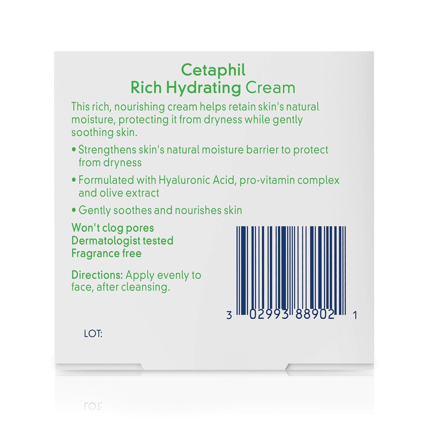 CETAPHIL Rich Hydrating Cream for Face | With Hyaluronic Acid | 1.7 oz | Moisturizing Cream for Dry to Normal Skin| Immediate and Lasting Hydration | Fragrance Free| Dermatologist Recommended Brand : Beauty & Personal Care