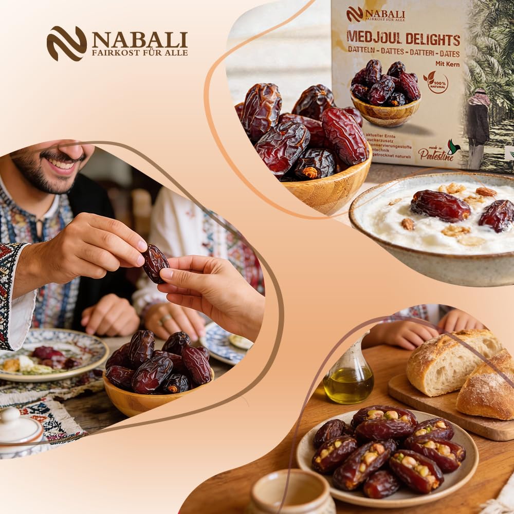 NABALI FAIRKOST Jumbo Medjool - Medjoul Datteln Delight Premium Qualität I 100% natürlich aromatisch frisch & vegan I Medjool Datteln ohne Konservierungsstoffe honigsüß & karamellig (5kg (1er Pack))
