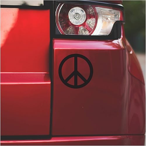 Adhesivo de vinilo con símbolo de la paz histórico de la impresión subterránea, con texto en inglés "Live Love 60", color negro