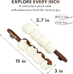 CHEWFFON Squeaky Jouet pour chien - Puzzle en peluche de bâton de S'Mores - Rincement amovible & Squeaker Enrichissement - Jouet interactif pour moyen & Grands chiens
