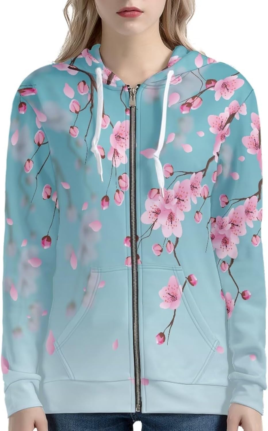 SEANATIVE Women's Sport Full Zip Hoodie Graphic Sweatshirt Pullover Drawstring Hoodies Casual Outfit