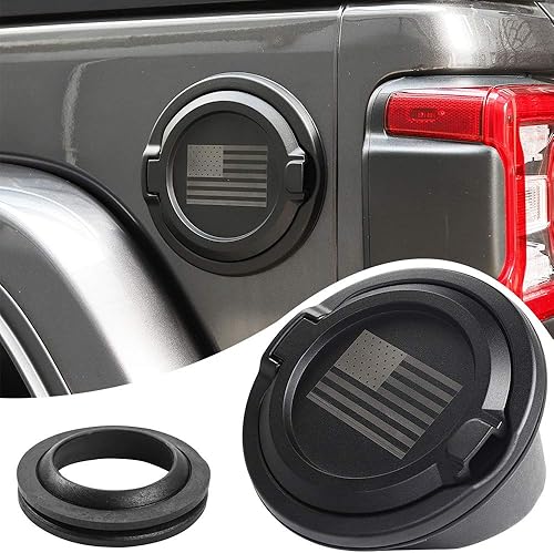 Savadicar Cubierta de tapa de gasolina, puerta fija magnética para tanque de combustible para Jeep Wrangler JL JLU 2018-2023 24 puertas,