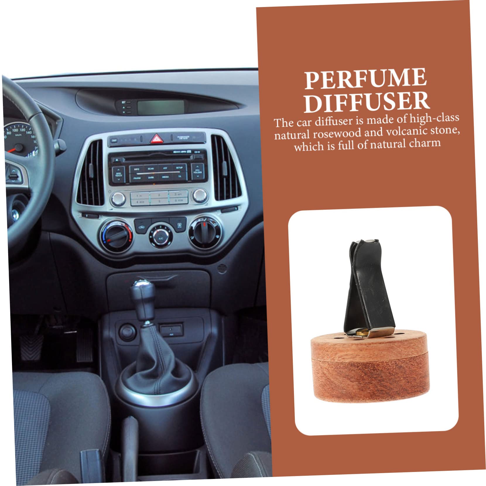 FRCOLOR Diffusore Di Oli Essenziali Diffusore Di Profumo in Legno Elegante 4 Set Per Interni Auto Ufficio 2 Pezzi*4