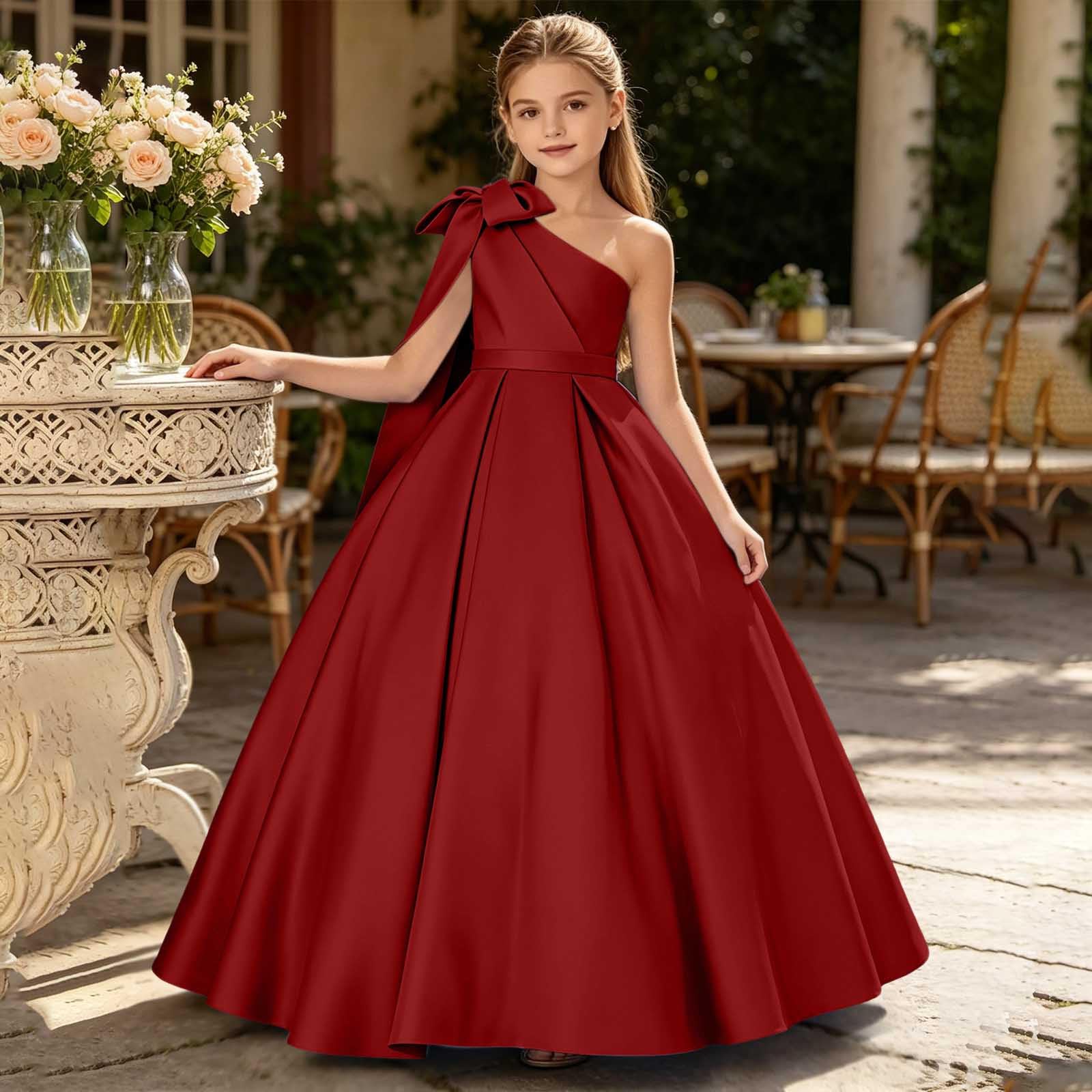 Kleid für Teenager, Mädchen, schulterfrei, langes Brautjungfernkleid, elegant, formell, Geburtstag, Festzug, Abschlussball, Kleid, ärmellos, A-Linie, fließend, Maxikleid, Schultanzkleidung