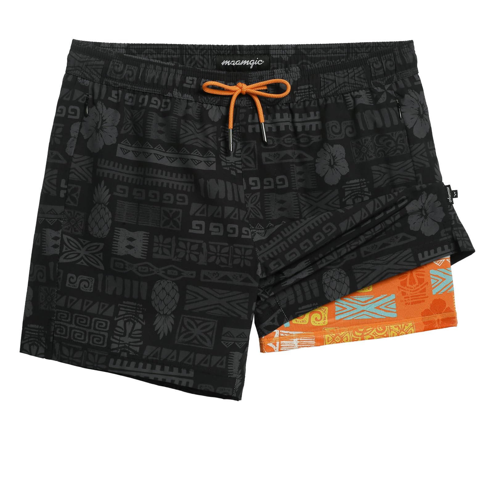 maamgic 5inch Mens Swim Trunks with Compression Liner 2-in-1