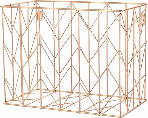 Miniatura 10 de Y YOMA Organizador de archivos colgante, tamaño carta, de metal dorado rosa, cesta de almacenamiento para oficina en casa, 1 paquete, con juego de 7