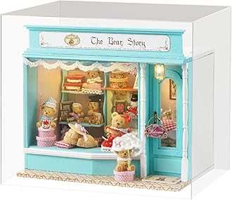 Spilay DIY Miniature Dollhouse Kit with Wooden Furniture, Dust Cover, and LED DIY Dollhouse Kit, Handmade Crafts, Birthday, Christmas, and Valentine's Day Gifts