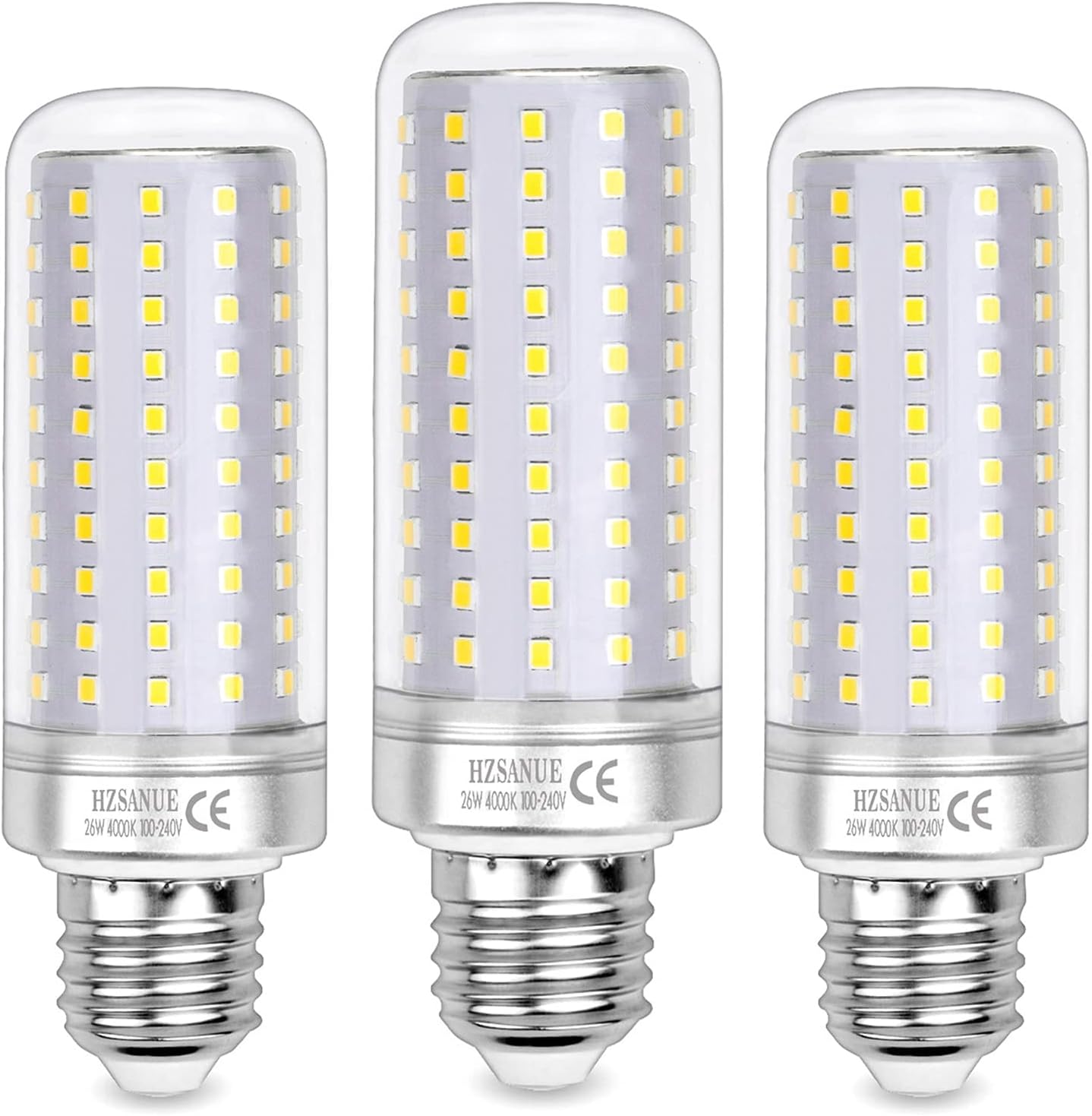 Led Light Bulbs 26W, 200W Incandescent Bulbs Equivalent, 3000Lm, 4000 Kelvin Natural White, E27 Large Edison Screw, Pack of 3