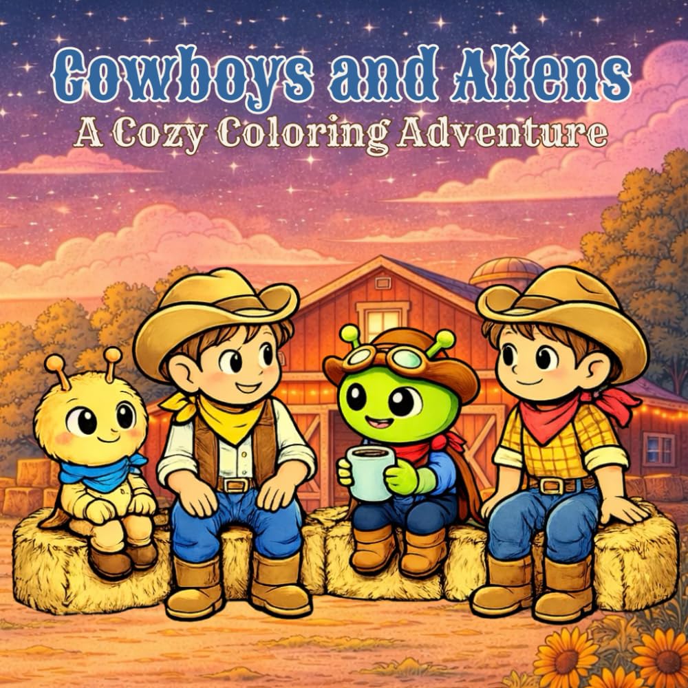 Cowboys and Aliens: A Cozy Coloring Adventure