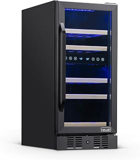 NewAir 15" Dual Zone Wine Cooler Refrigerator in Black Stainless Steel - Under Counter Wine Fridge, Wine Refrigerator for Bottles, Wine Cellars & Home Storage, Holds 28 Bottles