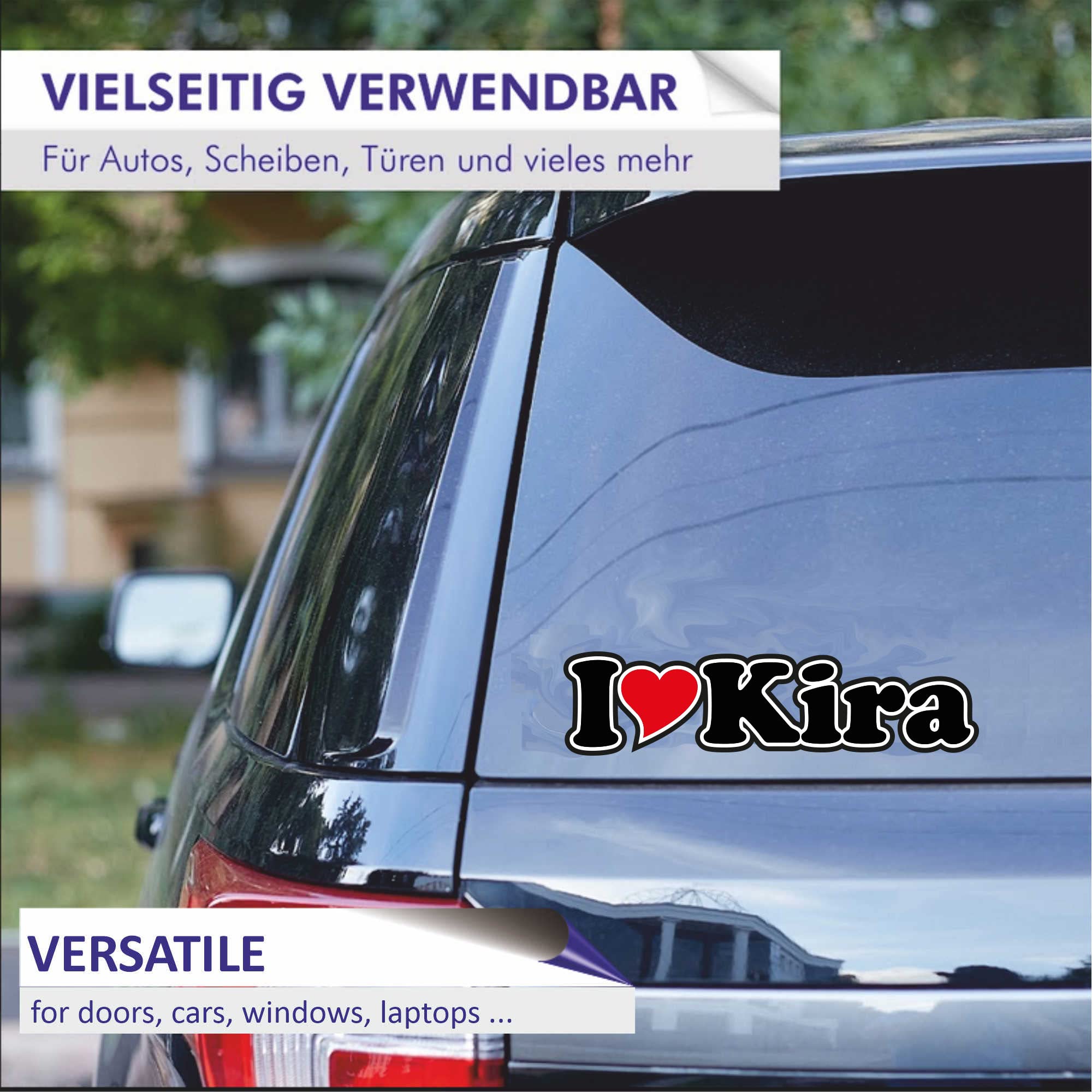 INDIGOS UG - Adesivi - Adesivo per auto - I Love Heart - Ich Liebe mit Herz 15 cm - I Love Ophelia - Auto Camion - Adesivo con nome del marito donna bambino