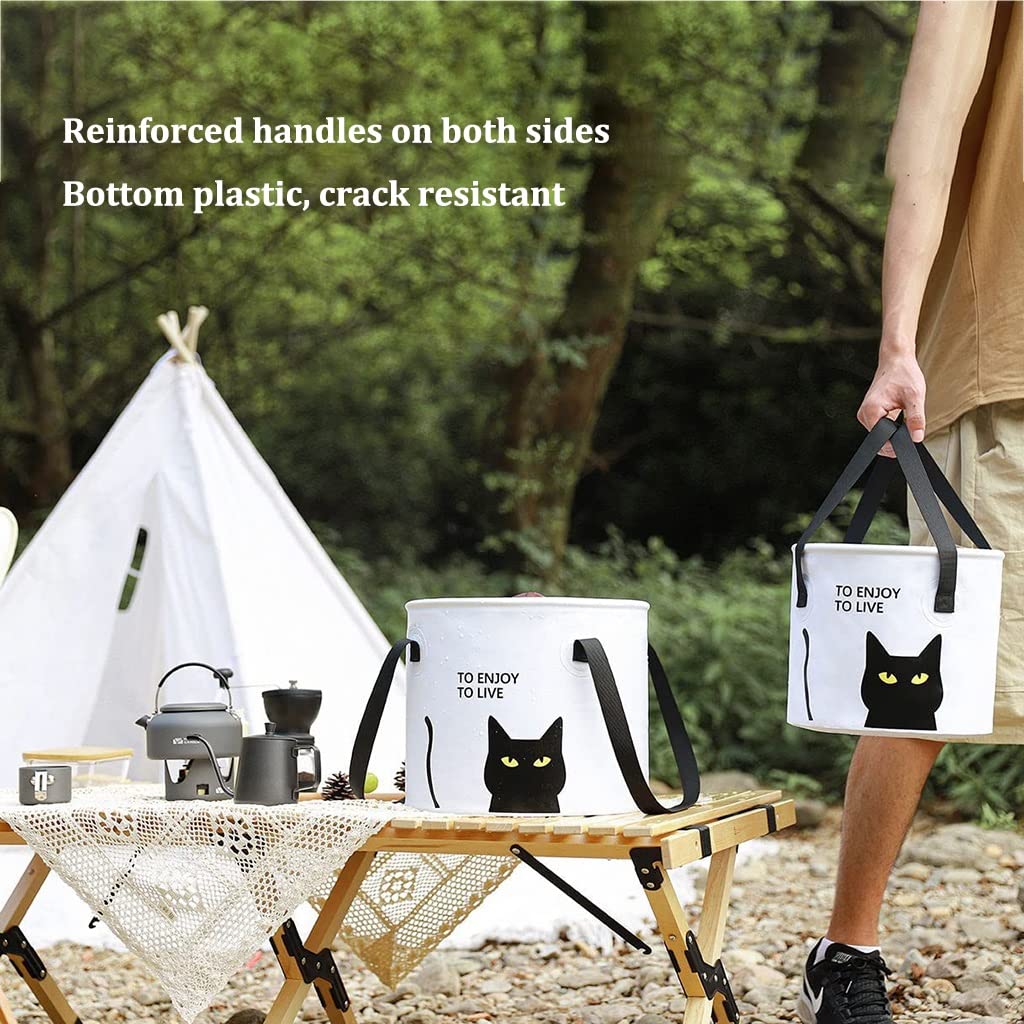 DUNAKE Faltbarer Eimer Strand, Multifunktionaler Putzeimer, Faltbarer Eimer Mit Griff, Tragbarer Faltbarer Eimer, Leichter Outdoor-Beckeneimer Für Camping, Wandern (Size : 10L+18L)