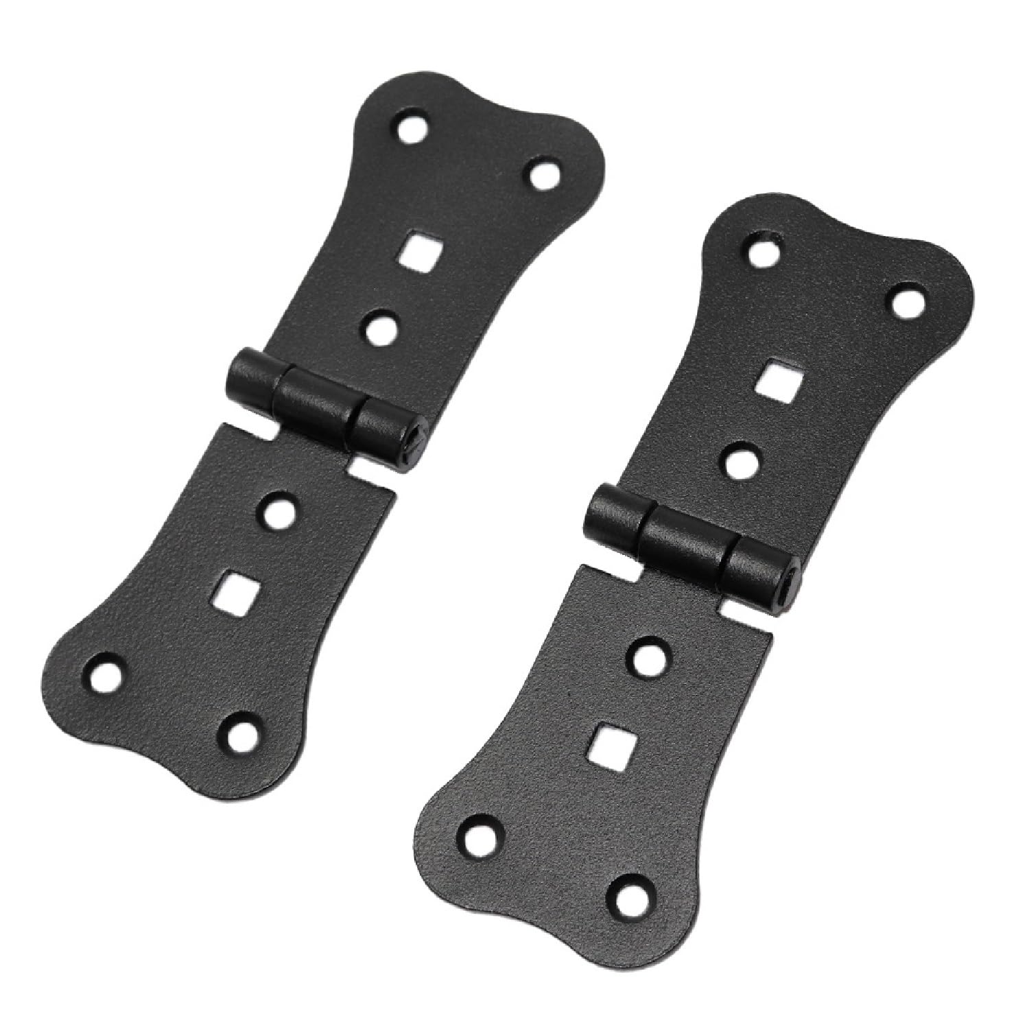 2 Pcs x 70+70 mm Backflap Hinge Black, Retro Steel Back Flap Hinges, Weather Resistant, Rust Proof Powder Coating, Strap Hinges for Indoor or Outdoor Use On Gates, Sheds, Gazebos, Wardrobes, Chests