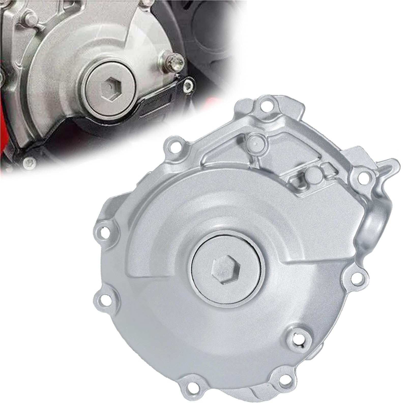 Couvercle carter stator Yamaha R1 argenté : stop aux fuites d'huile moteur gauche