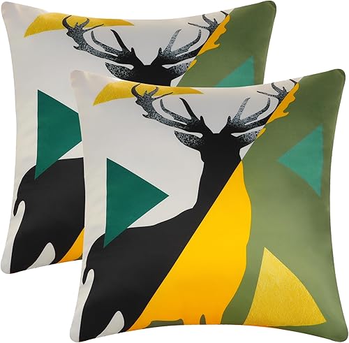 Miniatura 7 de uxcell 2 fundas de almohada decorativas de satén con hojas de ginkgo doradas, fundas de almohada de satén para el hogar, 18 x 18 pulgadas,