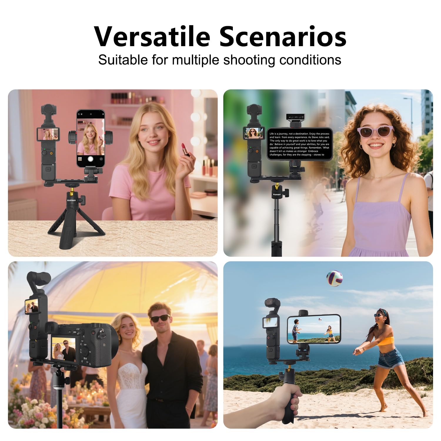 Osmo Pocket 4/3 Telefon Uchwyt kompatybilny z DJI Osmo Pocket 4/3 Creator Combo Zestawem Monitor Uchwyt Akcesoria, Statywu Adapter z 360°Smartfony Uchwytem Vlogowanie Na żywo Wideo Fotografowanie