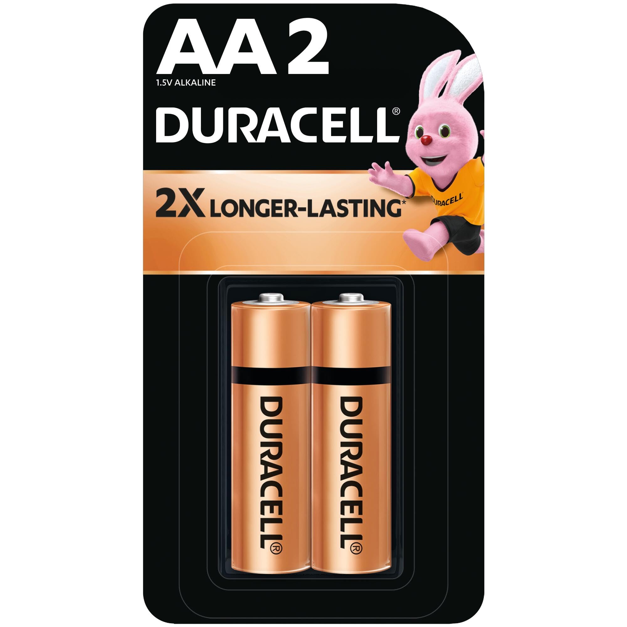 Duracell Alkaline AA Battery, pack of 2, Everyday Devices, Clock, Toy, Remote