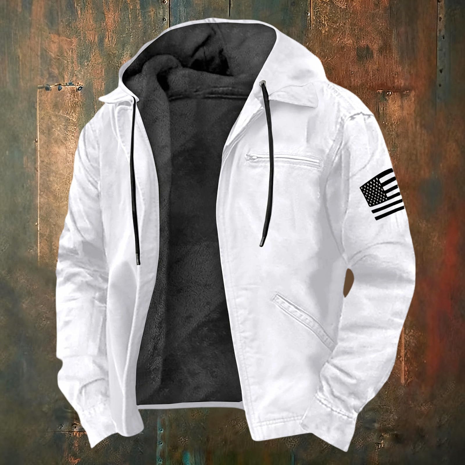 Genérico Abrigo de Invierno para Hombre Chaqueta Deportiva de Invierno con Cremallera Abrigo Hombre Termico Merino Jogging Chaqueta Cortaviento de Entretiempo