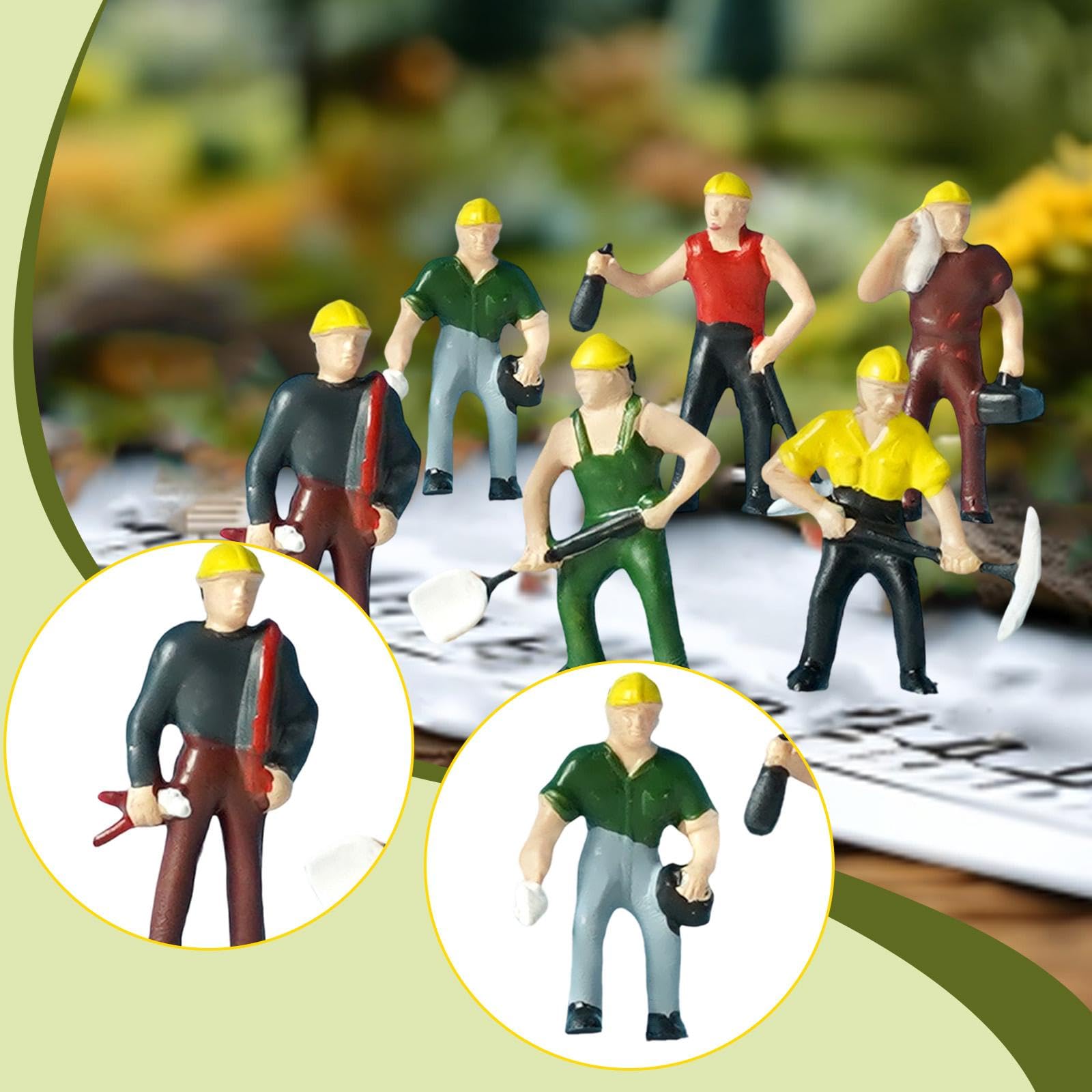 Set mit 6 Bauarbeiterfiguren Im Maßstab 1:87 für Kreative Hobbys Und Dekoration.