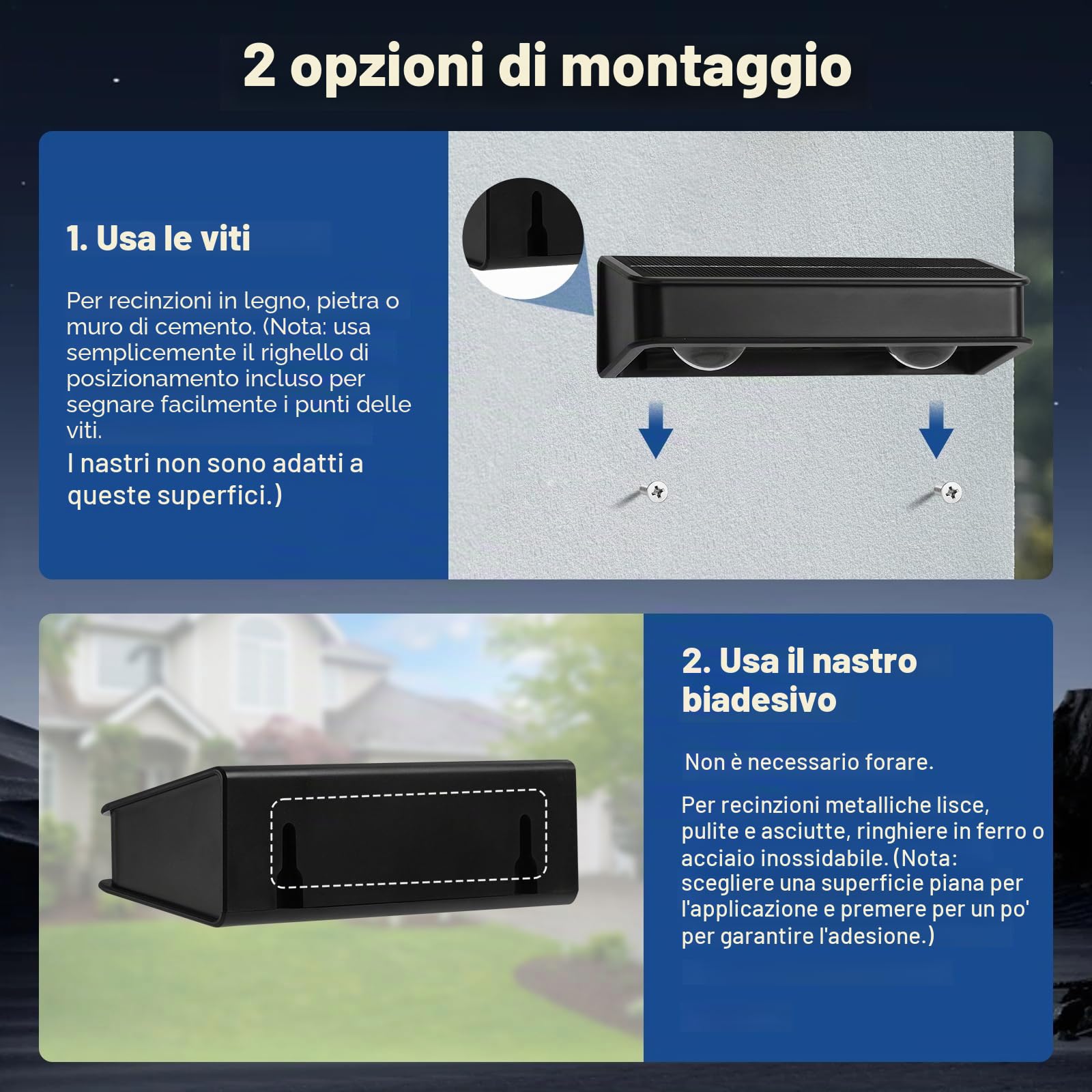 Luci Solari Esterno Giardino 8 Pezzi,IP65 Impermeabili,Lampada Solare da Parete,11 Modalità,Luce Solare Da Giardino,Auto On/off,Luci Solari Per Recinzione, Cortile, Scale