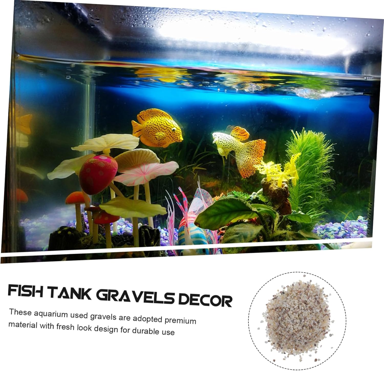 GARVALON Black Aquarium Gravel Fish Tank Rocks Gravel Freshwater Fish Tank Sand Saltwater Aquarium Accessories for Plant Substrate