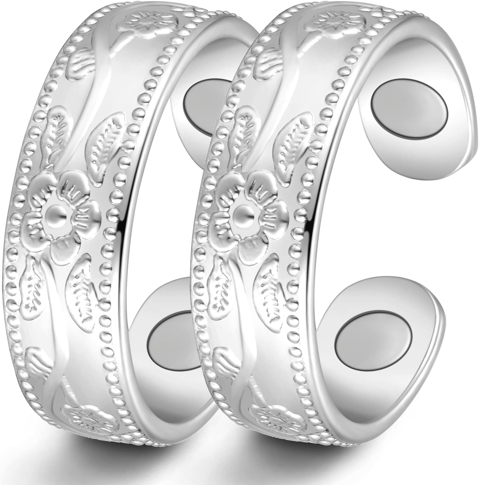 2PCS Copper Magnetic Rings for Women Men