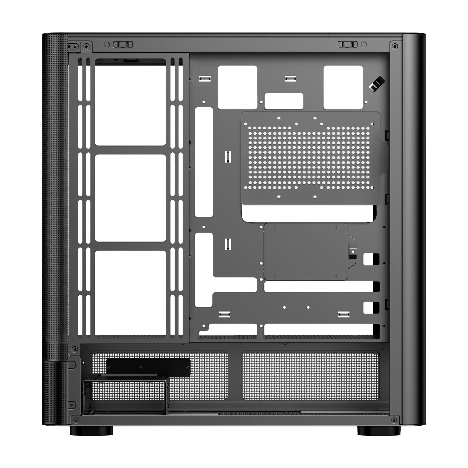 Abysm Gaming Caja ATX Danube SAVA H500 II Air Black | Cristal Lateral Templado, Panel de Rejilla, Siete Slots de Expansión, 4 Ventiladores 120mm ARGB Preinstalados