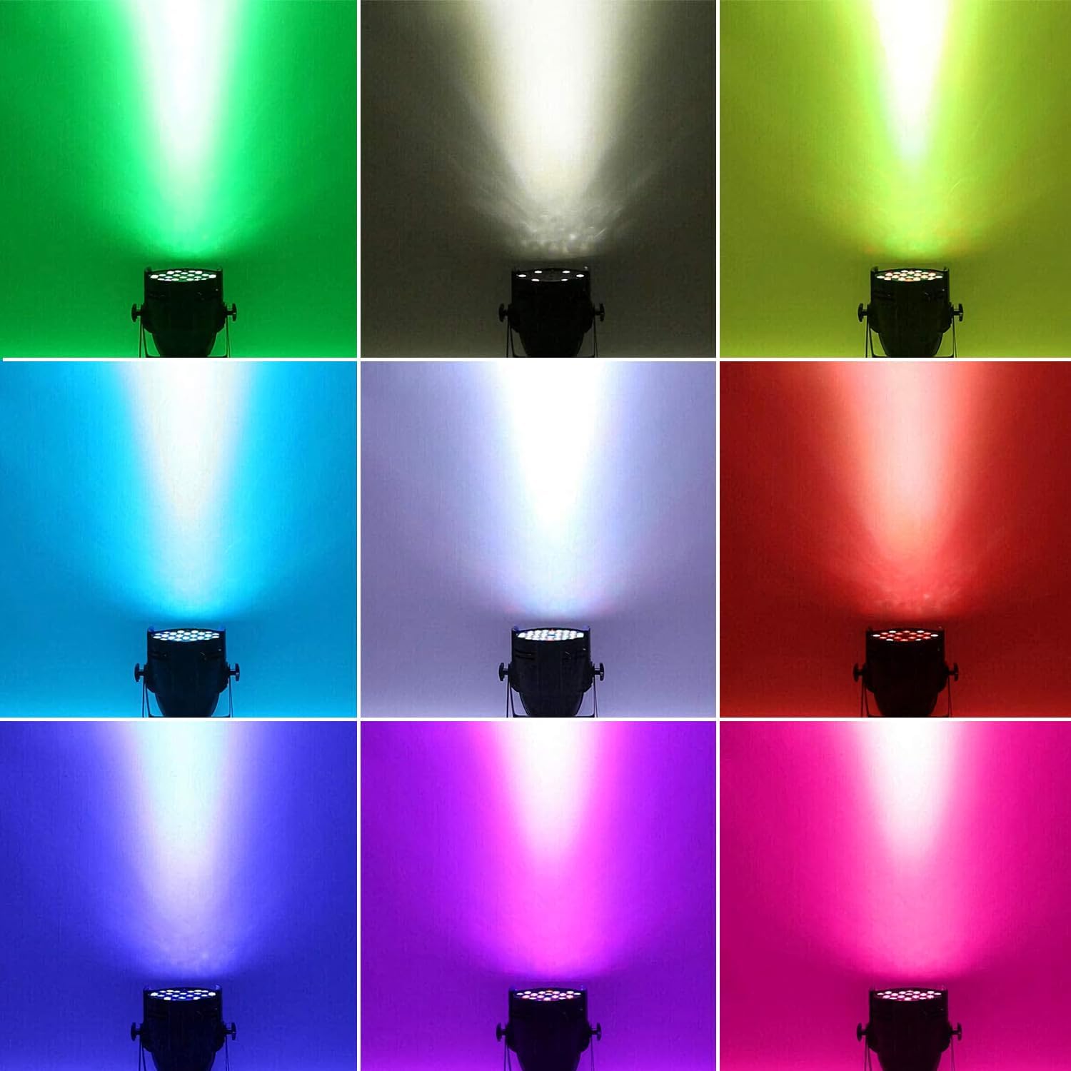 Luces de Etapa LED, 54x3W RGBW 4 -in -1 parlumina iluminación con activación de Sonido y reproducción automática - Control Remoto/DMX, Efecto estroboscópico - para DJ, Fiesta, Boda, Eventos