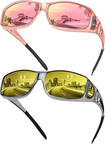 URUMQI Fitover - Gafas de sol y lentes de visión nocturna, polarizadas HD, antirreflejos, para hombres y mujeres